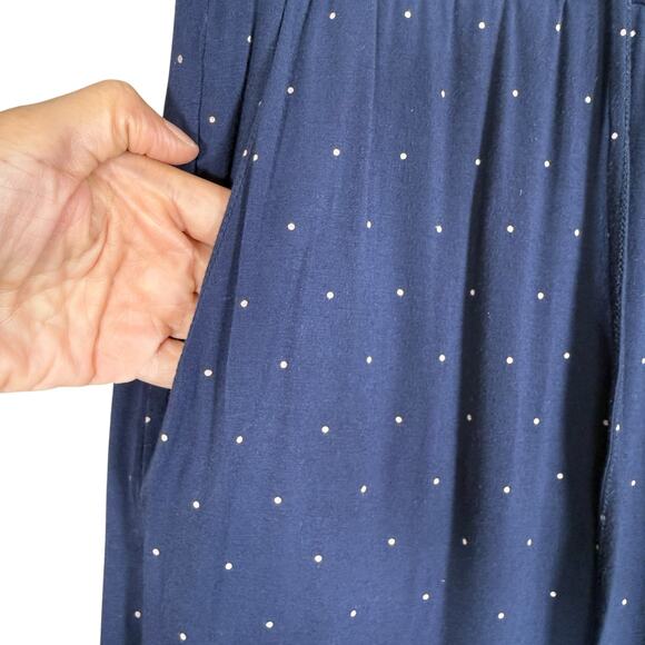 Cozy Earth Bamboo Pajama Pants Navy Polka Dot Soft Lounge Sleep Bottoms | M - Picture 4 of 10